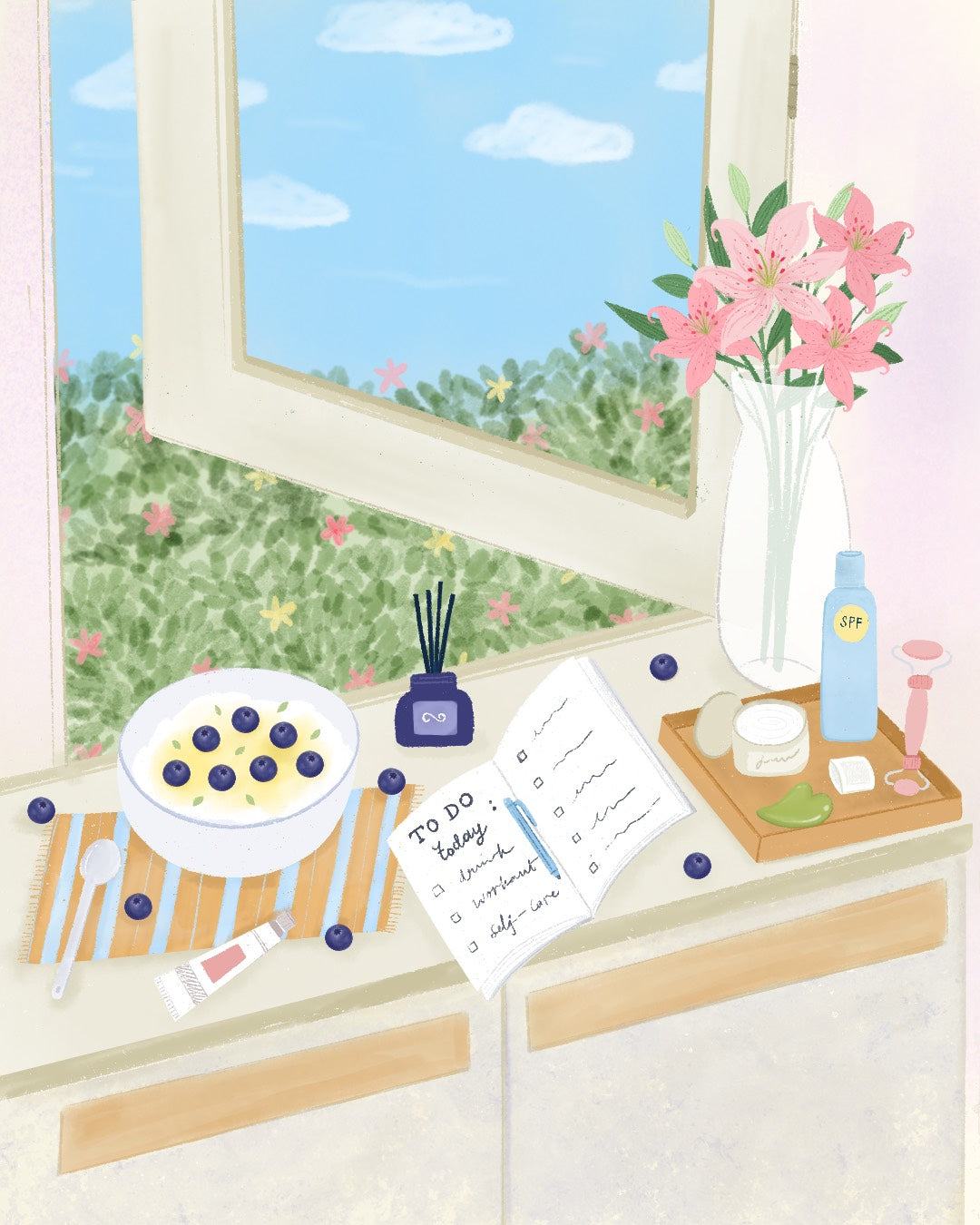 Blueberry Blossom Beauty Case