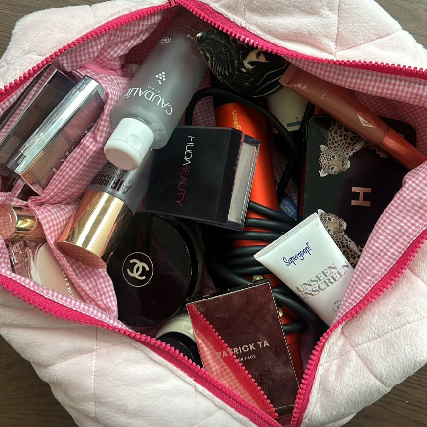 Pink Cloud Gingham Maxi Pouch