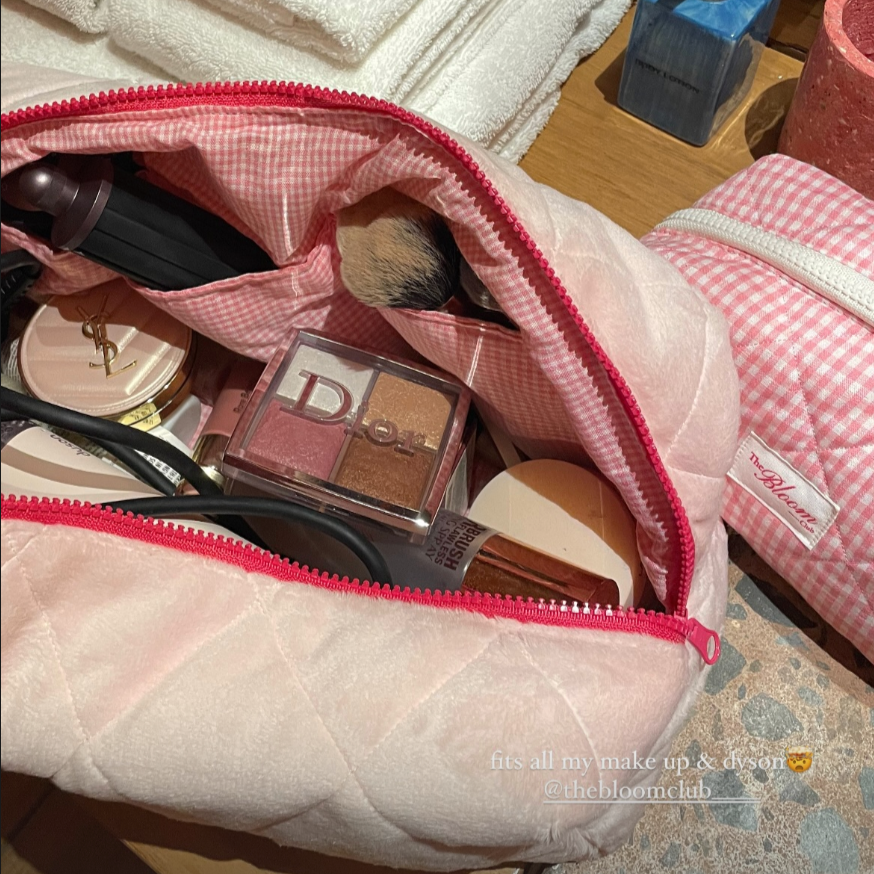 Pink Cloud Gingham Maxi Pouch