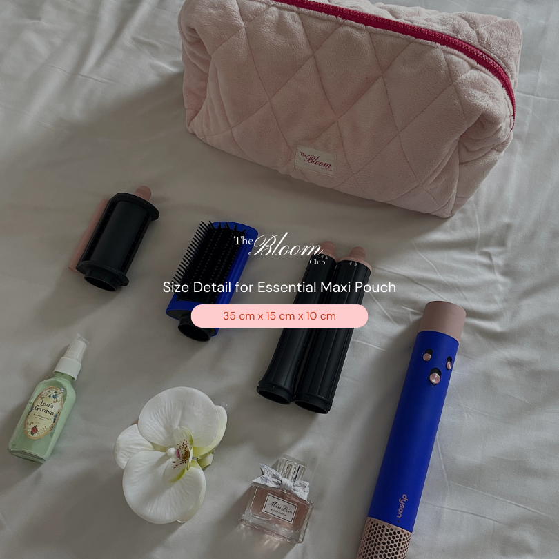 Pink Cloud Gingham Maxi Pouch