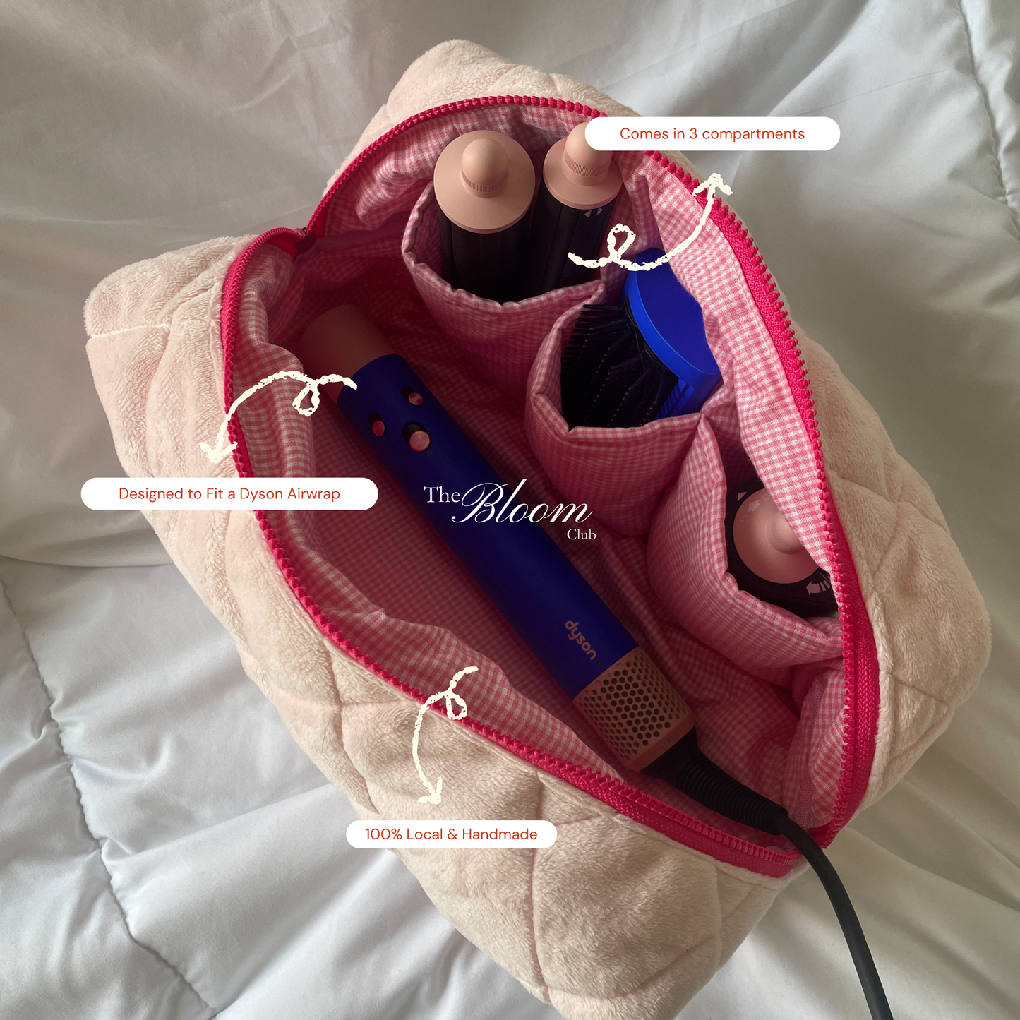 Pink Cloud Gingham Maxi Pouch