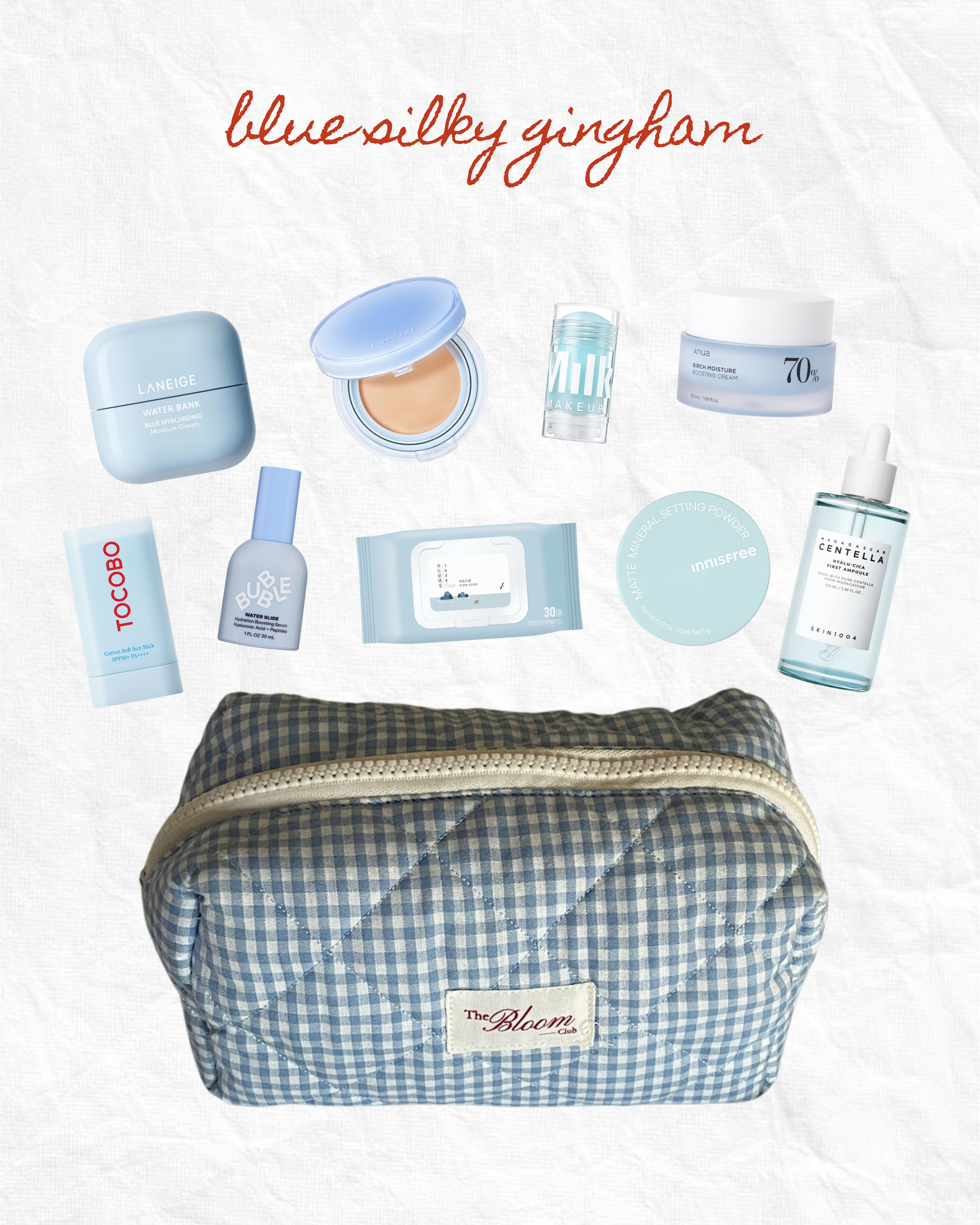 Essential Normal Pouch Blue Silky Gingham