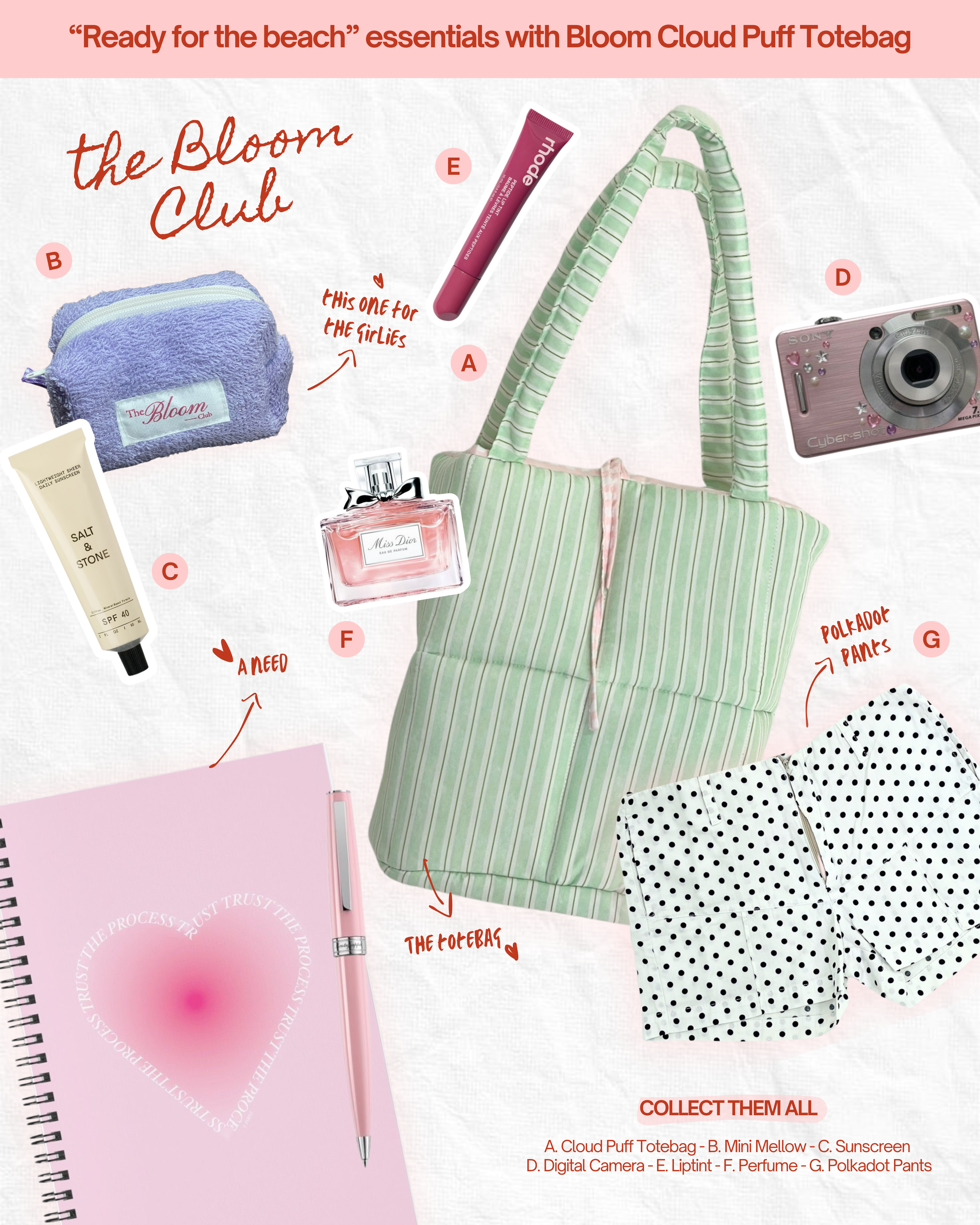 Cloud Puff Tote Bag Melon Picnic