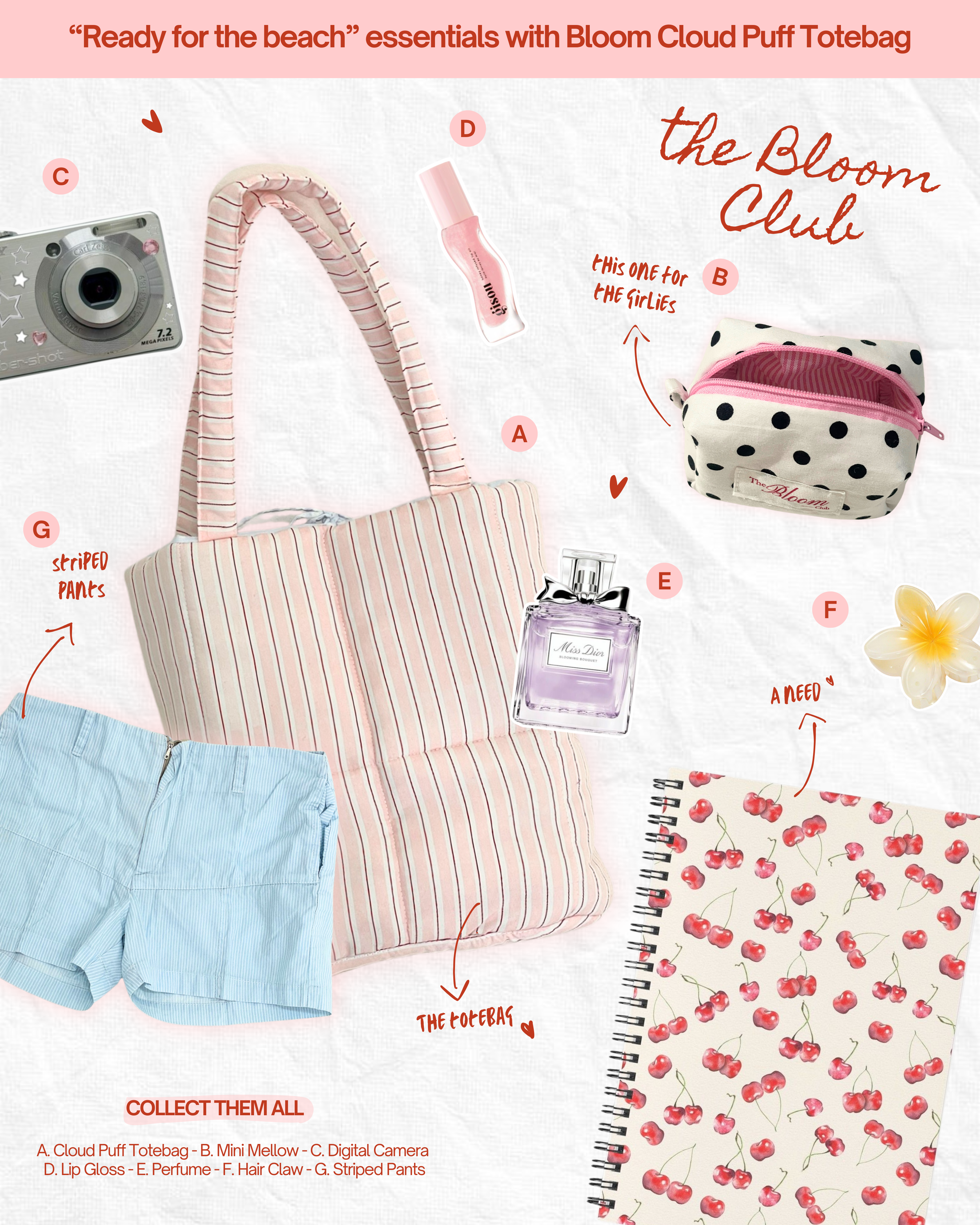 Cloud Puff Tote Bag Rosemilk Bloom