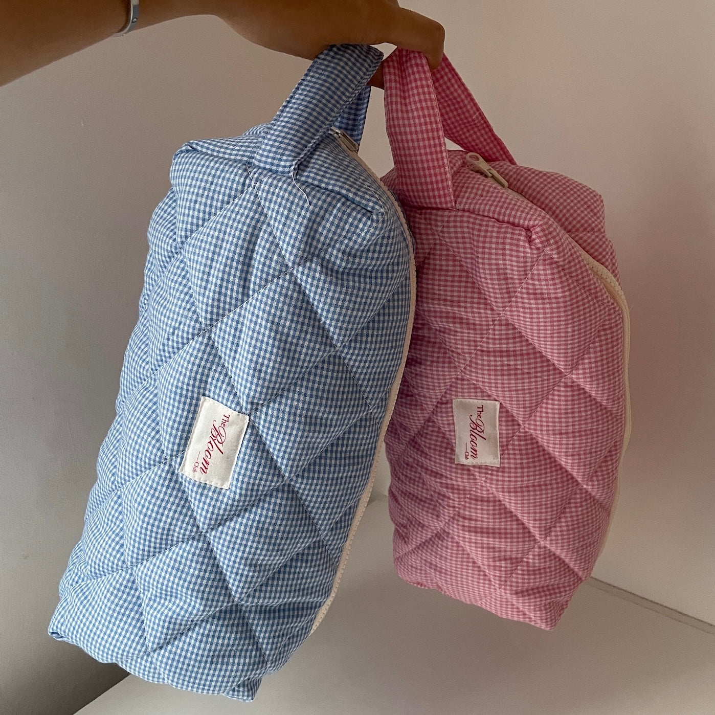 Little Maxi Pouch Pink Stripe Gingham