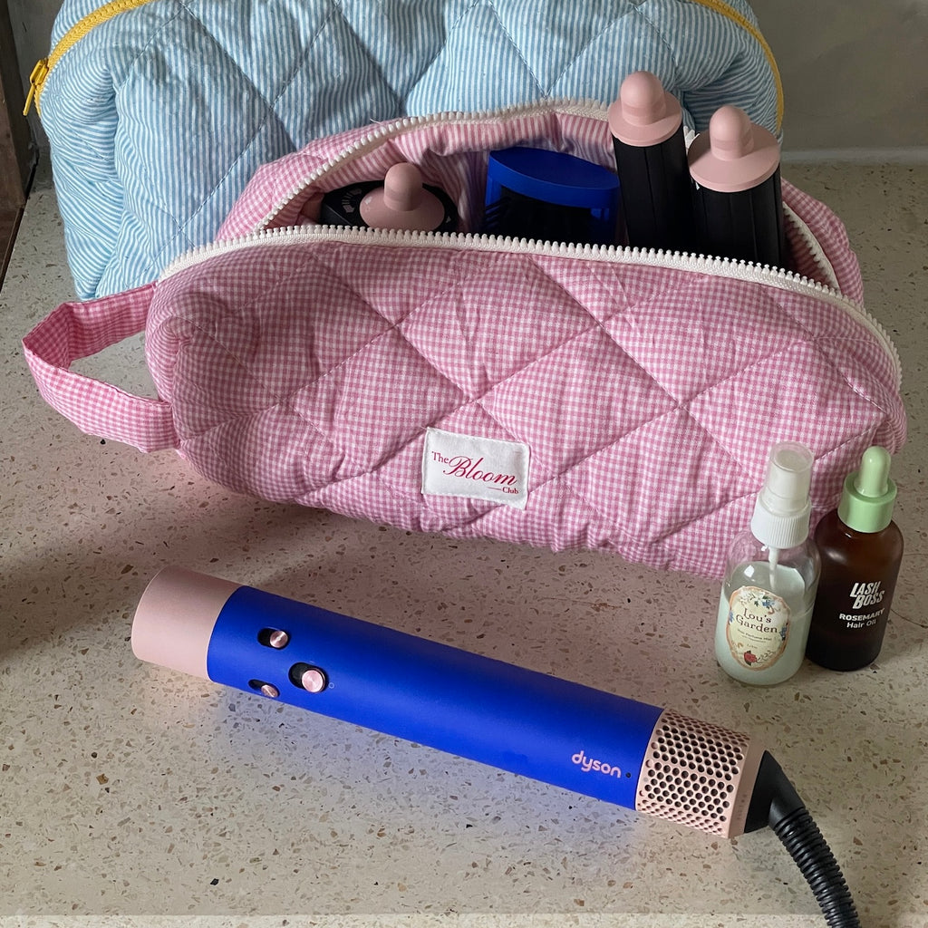 Little Maxi Pouch Pink Stripe Gingham